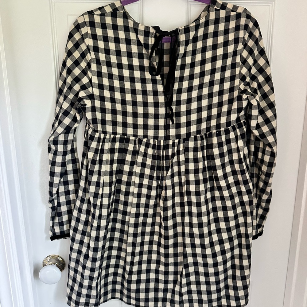 Zara Monochrome Checkered Dress - Picture 2 of 3